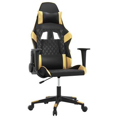 vidaXL Gaming-Stuhl Schwarz und Golden Kunstleder