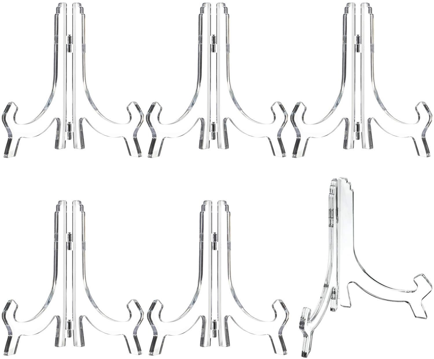 Set van 6 acryl standhouders met display easels van 18 cm