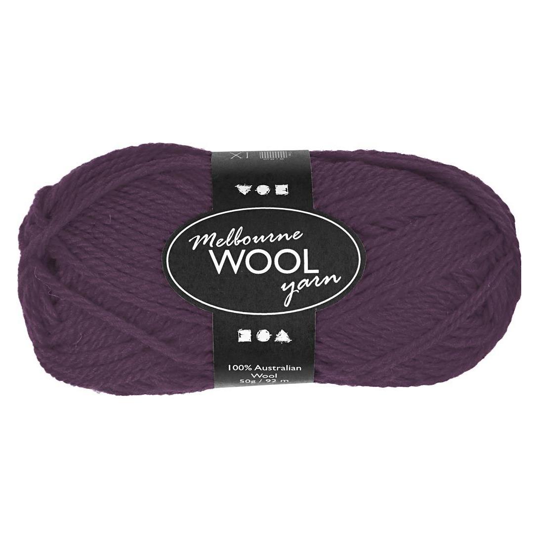 Default Melbourne Wool Yarn, L: 92 m, needle 4-5,5, purple, 50 g/ 1 ball (92 m) (4470516)