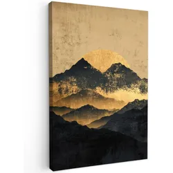 LEINWANDBILD Goldene Berge bei Mondschein Deko Groß 90x140 cm