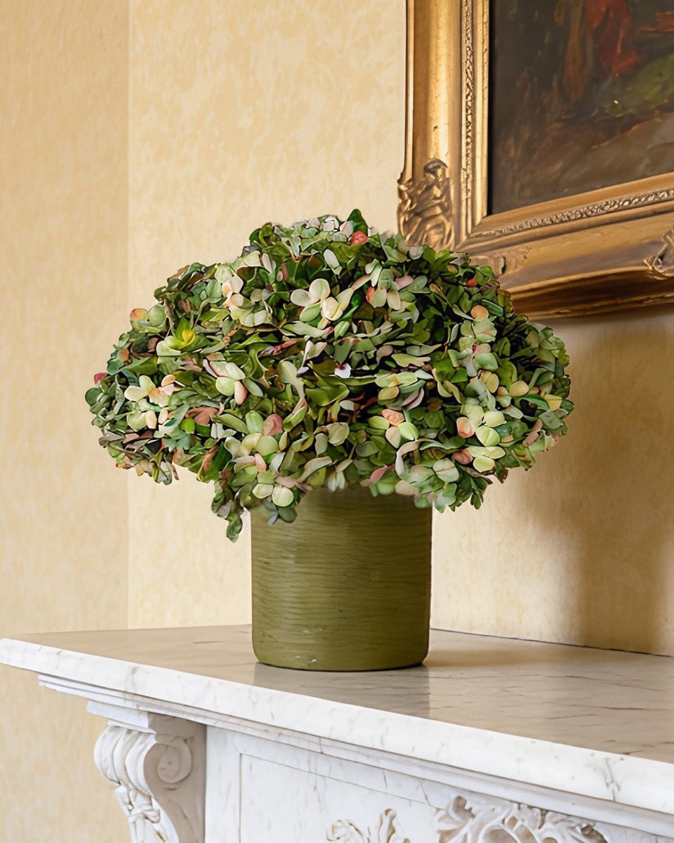 Kunsthortensia Takken - Groen - 35 cm