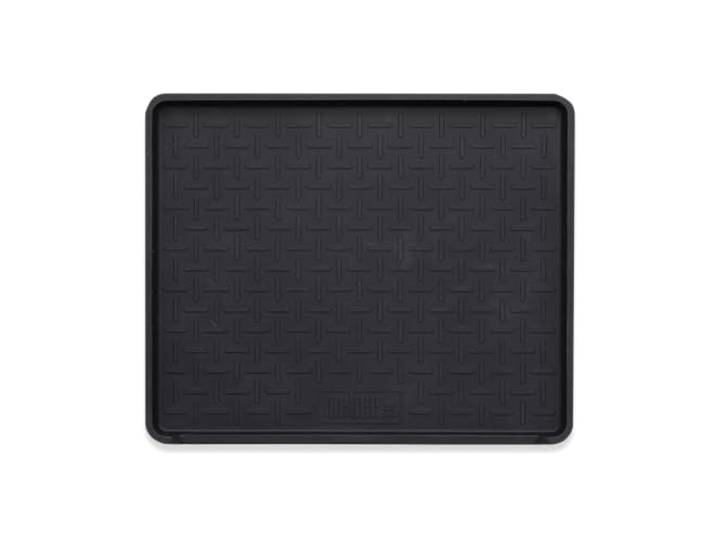 Weber Gereedschapsmat, hittebestendige siliconen met verhoogde randen voor barbecuegereedschap en oppervlaktebescherming, vaatwasmachinebestendig, 1,5 x 28 x 23 cm, zwart