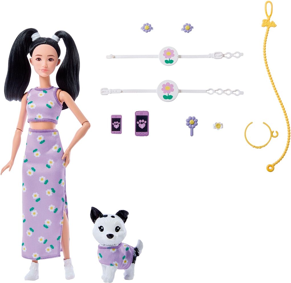 Barbie Twinning Looks Muñeca asiática con perro Mattel.