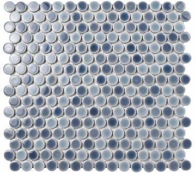 "Merola Tile Hudson Penny Round Stillwater 11-7/8"" x 12-5/8"" Porcelain Mosaic Floor and Wall Tile"