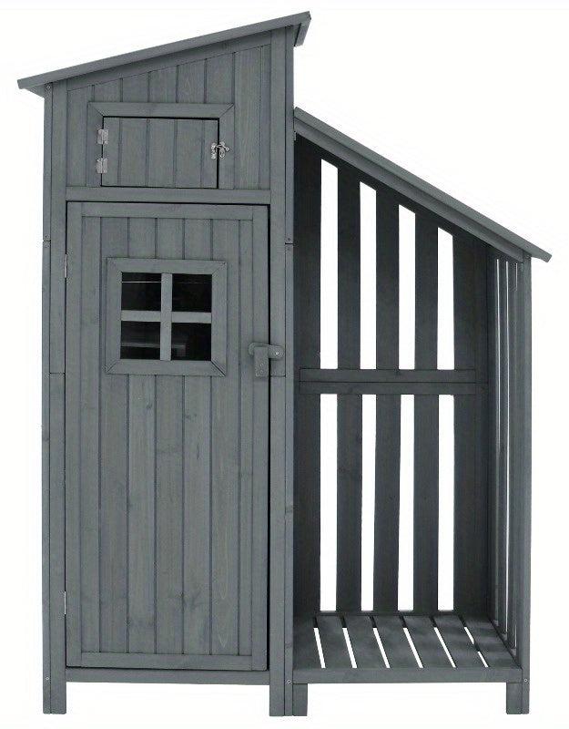 Gartenhaus, 124x46x174 cm - Gartenkasten - Aufbewahrungskasten - Wetterbeständiges Metall mit festem Boden - Grau