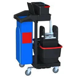 Reinigungswagen Arcora ECOBLACK 100 2x20 L stabiler Recycling Kunststoffrahmenten und Recycling Presse