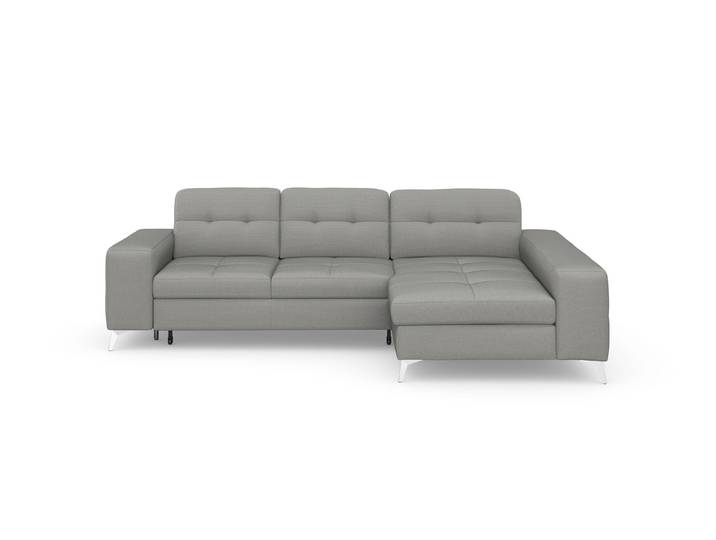 Ecksofa, Silber, 286x176 cm, Luxus-Microfaser, Sitztiefenverstellung, Modern, SIT & MORE