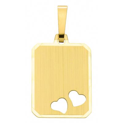 Kettenanhänger ADELIA´S "Gravurplatte 585 Gold ( 14K )", gold, Schmuckanhänger, Damen, Gold, Kettenanhänger, Goldanhänger