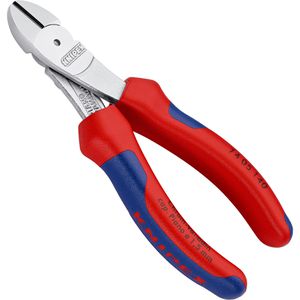 Knipex Seitenschneider 74 05 140, Kraft-Seitenschneider, 140 mm, verchromt, Mehrkomponentengriffe