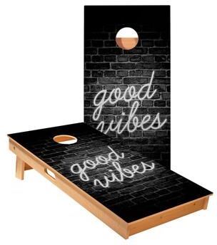 Skip's Garage Good Vibes Cornhole Boards