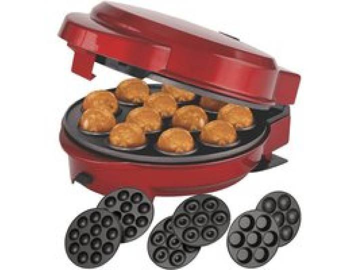 Melissa Machine à muffins 3 en 1 Moule à donut et popcake 700 W Rouge métallisé Lot de 3 plaques