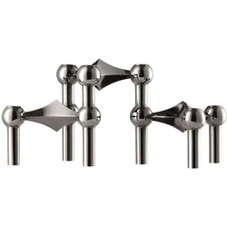 Stoff Copenhagen, Kerzenständer, Nagel - Candle holder (set with 3 pcs) - Black Chrome