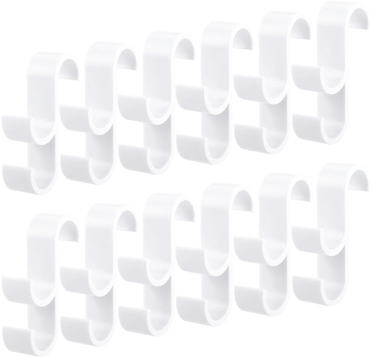 Dailygoods Radiatorhaken 12 stuks - Wit - Kunststof