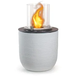 Divina Fire -  Bioethanol-Kamin-Garten-Kohlenbecken für drinnen und draußen RAFFAELLO Perlweiß d.35 x h55