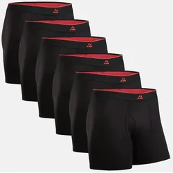 BAMBOO EINGRIFF TRUNKS - 6-Pack - Schwarz/Rot - L