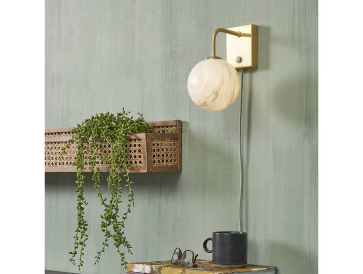 IT´S ABOUT ROMI Wandleuchte Carrara, messing / gold, für Schlafzimmer, Glas, Design