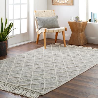 Livabliss Heber Handmade Bohemian Diamond Wool Blend Area Rug