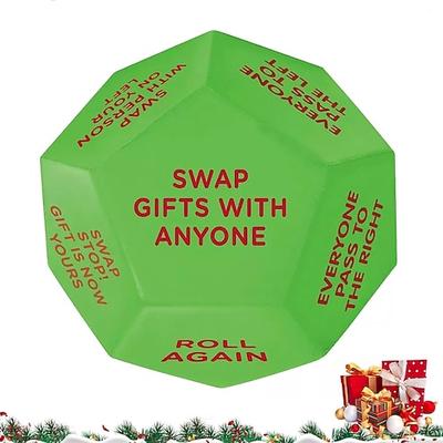 Weihnachtsmann-Geschenktauschwürfel, Würfeltauschspiel, Würfeltauschspiel, Weihnachtsparty-Geschenktauschwürfelspiel, 12 verschiedene Seiten, Weihnachtsgruppenpartyspiel