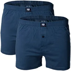 CECEBA Herren Shorts, 2er Pack - Boxershort, Basic, Baumwolle, M-8XL, einfarbig Blau / 8XL