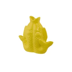 HOME STORY Vase Fisch   ¦ gelb ¦ Steinzeug ¦ Maße (cm): B: 4,5 H: 13,3
