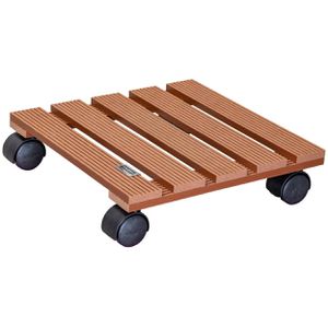 Wagner-System Pflanzenroller WPC GH 0510, für innen und außen, aus Kunststoff, braun, 29 x 29 cm, bis 60 kg