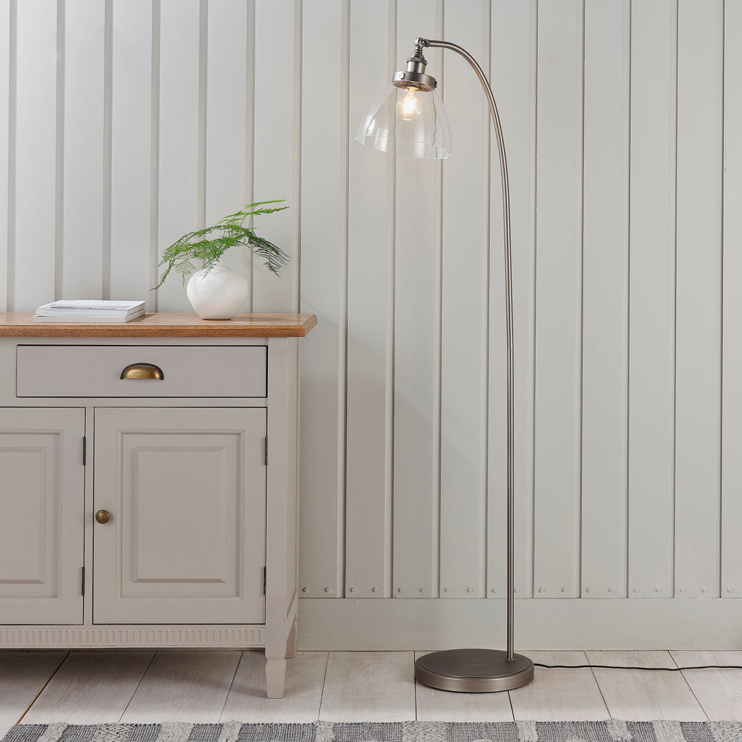 Breakwater Bay Anais 152cm Silver Arched Floor Lamp Silver 152cm H X 28cm W X 46cm D