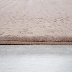 TT Home, Teppich, Hochflor Teppich Schlafzimmer Kunstfell Flauschig Kaninchenfell Imitat (200 cm)
