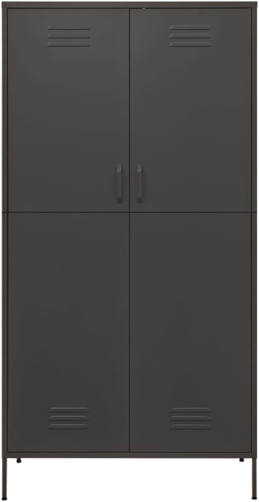 Rio Branwell 2 Door Steel Wardrobe Anthracite 180cm H X 90cm W X 50cm D