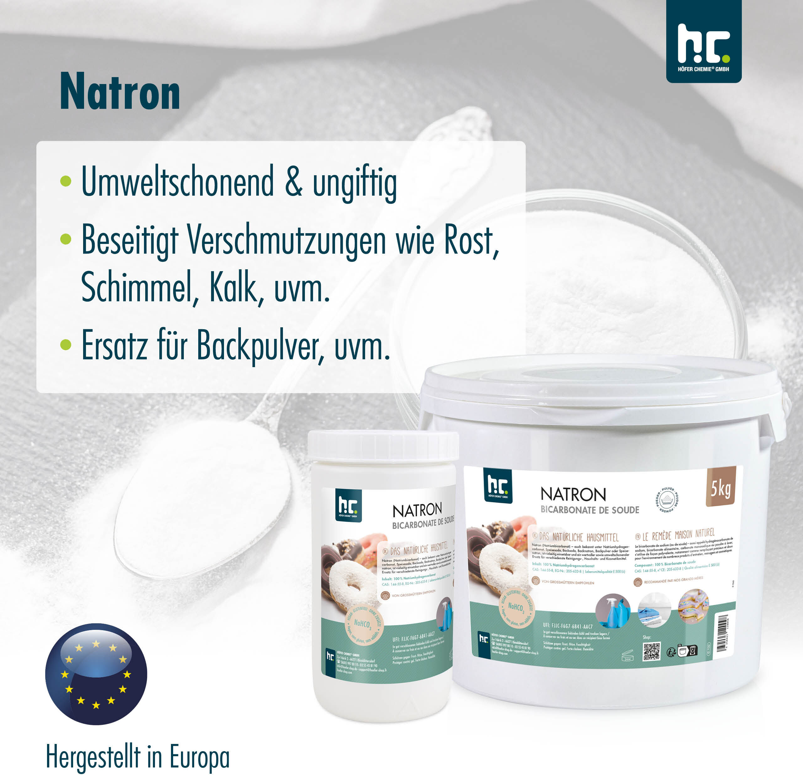 Höfer Chemie GmbH 1x 1 kg 1kg de Bicarbonate de soude
