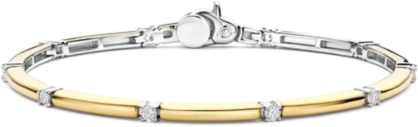 TI SENTO Classic Rectangular rannerengas, keltakullattua hopeaa ja zirkonit,