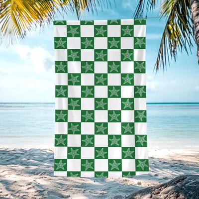 JML "Starfish Checkered Beach Towel, Lightweight Quick Dry Swimming Towel 30""x60"""