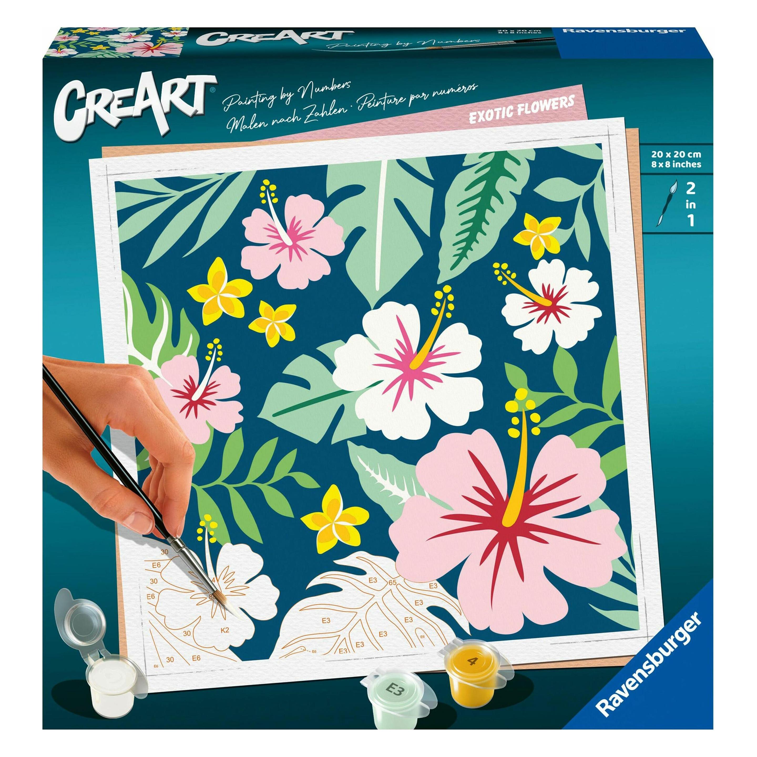 Ravensburger CreArt - Malen nach Zahlen 23729 - Exotic Flowers - ab 12 Jahren (23729)