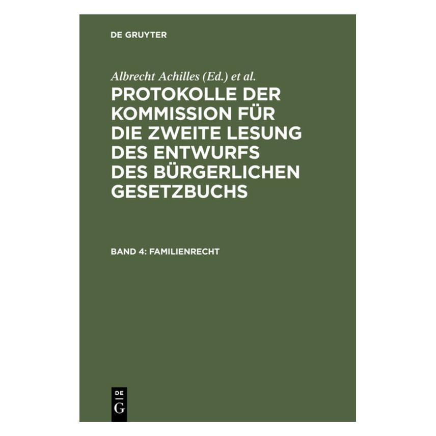 De Gruyter Familienrecht (Deutsch, Hardcover, Albert Gebhard, Albrecht Achilles, Peter Spahn) (35121093)