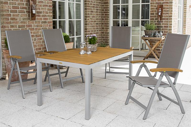 MERXXHANDELS Naxos Set 5tlg 4 Sessel Tisch 150x90cm 09223768
