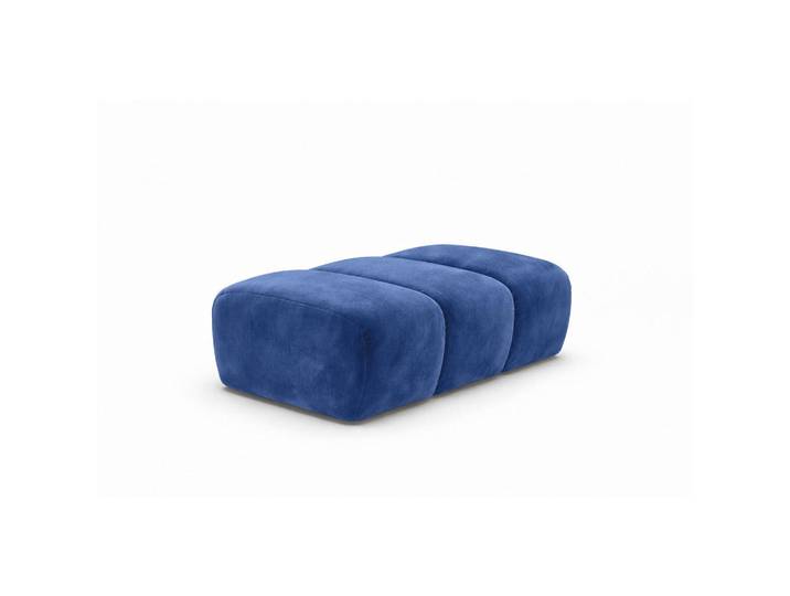 Kaiser Möbel Pouf modular, Veloursstoff Bluvel, Tintenblau, Croissant, Blau, Holz, 105x44x70 cm, Wohnzimmer, Sessel, Hocker & Hockerbänke, Poufs