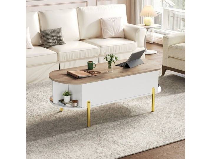 Table basse - MINIMAL - MINIMAL HOME - 120x50x43 cm - plateau réglable - 7 rangements