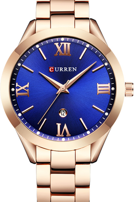 Uplifted Trends Luxury Womens Stainless Steel Watch Elegant Simple And Stylish Wristwatch For Business And Casual Wear blue