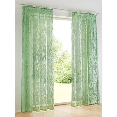Gardine HEINE HOME Gr. 4, grün, 245cm, Schlaufenaufhängung, Schlaufen, 140cm, Polyester, Viskose, Gardinen, Gardine