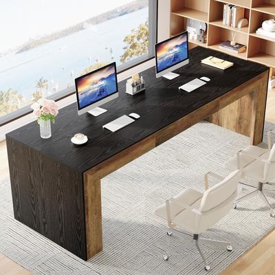 1Easylife 86.6'' Long Double Computer Desk Large Workstations for 2 Person