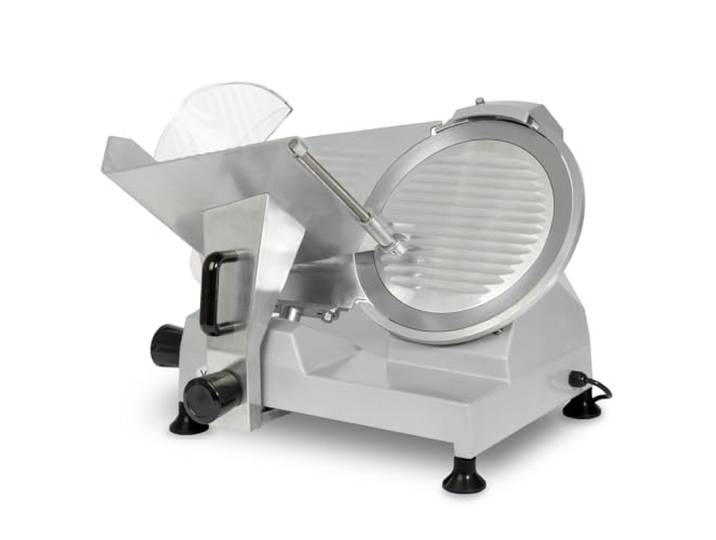 VERTES Gastro Aufschnittmaschine Schneidemaschine, Elektrisch mit 250W, Messer mit 300mm Durchmesser, Schnittstärke 0 bis 15mm, Allesschneider mit Aluminium Gehäuse, Inkl. Schleifstein