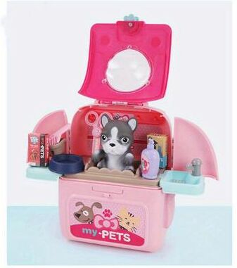 Perfect Picks Market Doctor Pretend Play Pet Care Set, Vet Dog Grooming Toys, Puppy Dog Carrier Kit For Kids dog