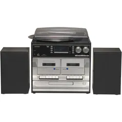Denver MRD-166 (CD Player, Plattenspieler, Tape-Deck, 2x 2 W), Stereoanlage, Grau, Schwarz