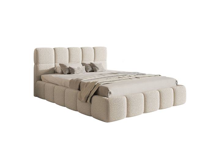 Gepolstertes Bett 200x200 cm Cloudy hellbeige Bouclé