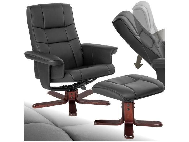 TV Fernsehsessel mit Hocker Modell 1 - schwarz/braun