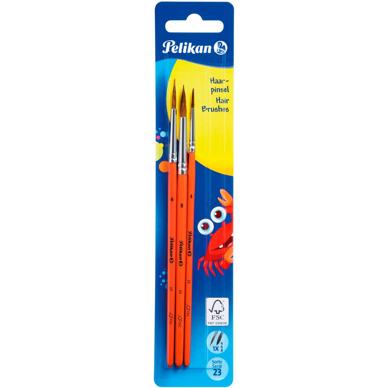 Pelikan 23 Pinsel-Set Größe 4, 6, 8, 3-teilig