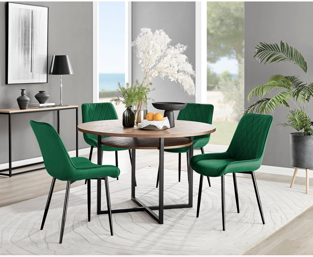Canora Grey Adler 4 - Person Dining Set Green/Black 4
