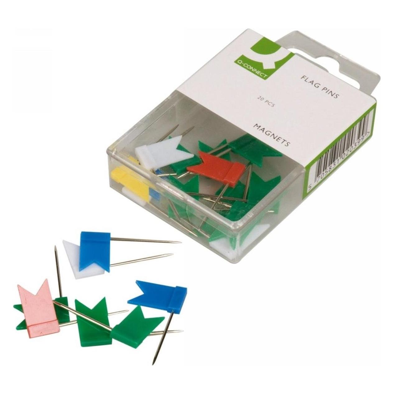 Q-Connect Markierungsfähnchen sortiert, Grösse: 18 x 10 mm (KF02039)