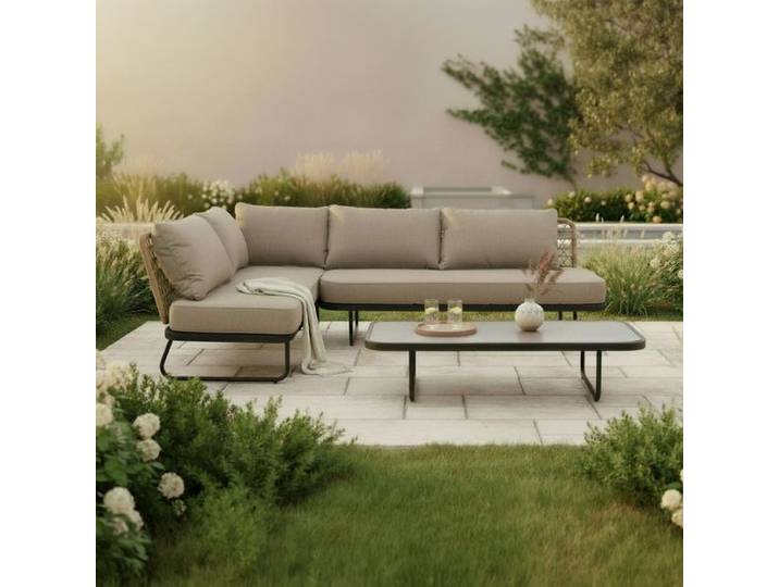 Cosmic Collection Ohio Ecklounge inkl. Loungetisch Stahl/Rope/Spun Polyester