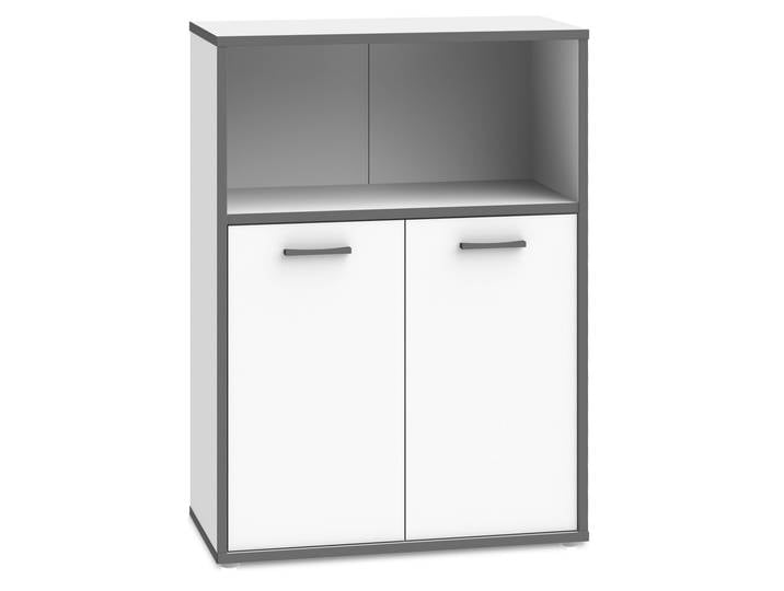 KALINA Büroregal I, Material Dekorspanplatte, weiss / grau