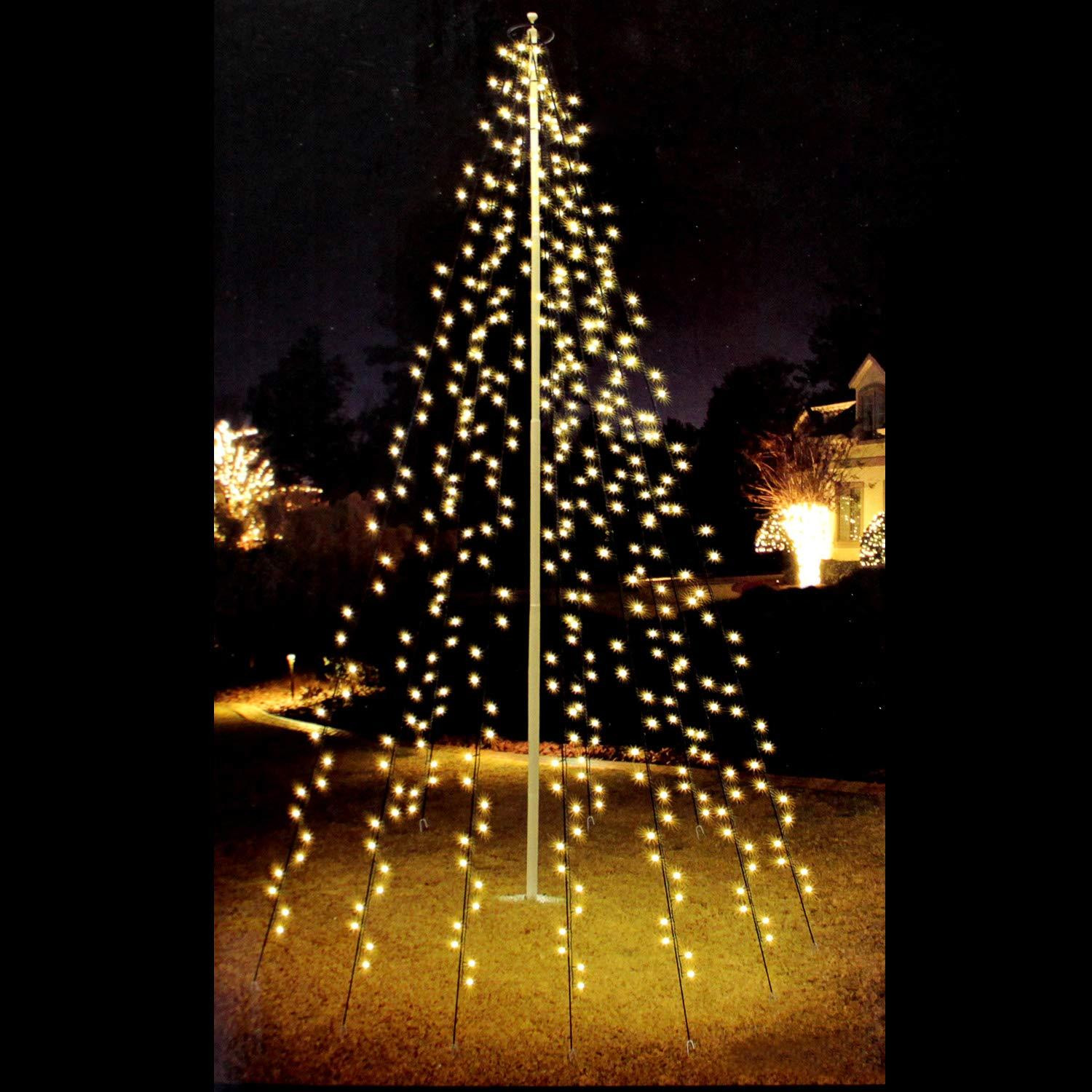 Dripio Vlaggenmastverlichting met 192 LED's, 208 cm, zwart, weerbestendig